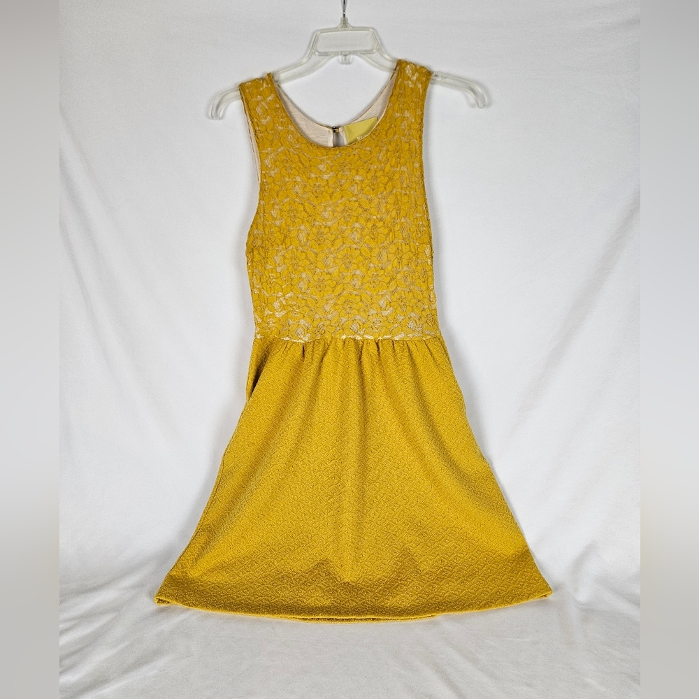 Maeve Gold Halter Mini Sundress Sleeveless